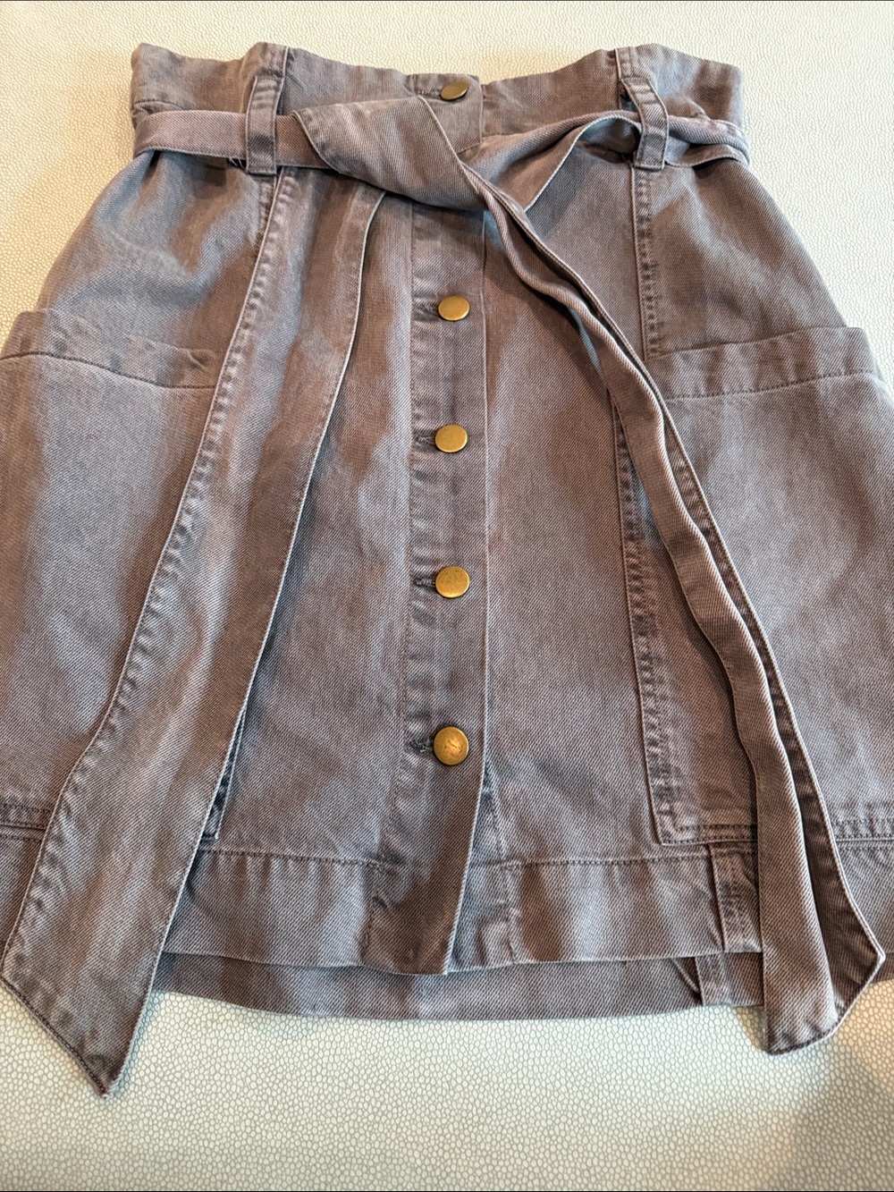 Women’s Button-Front Skirt with Belt